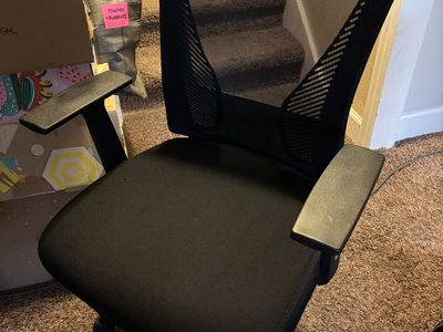 2 Black Mesh Ergonomic Office Chairs