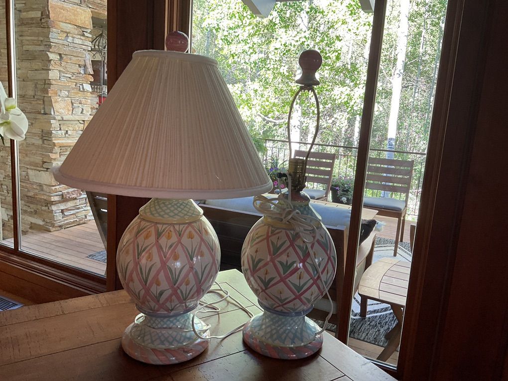 Two Mackenzie Childs Table Lamps