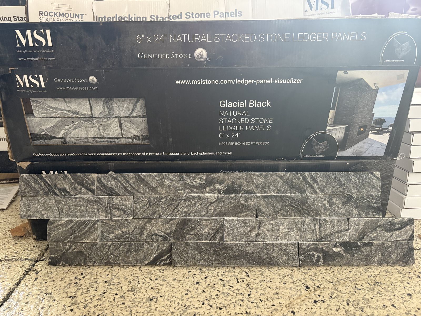 6" X 24" MSI Ledger panels and tile mortar