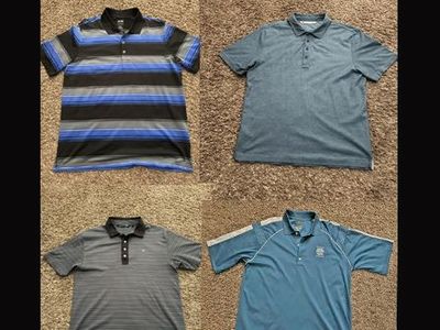 4 golf shirts Travis Mathew Adidas mens large polyester