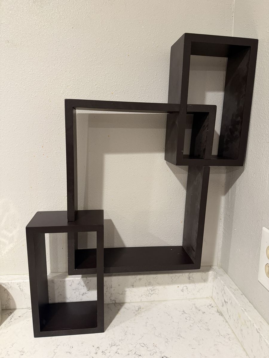 Danya B Intersecting Cube Wall Shelf (espresso finish )