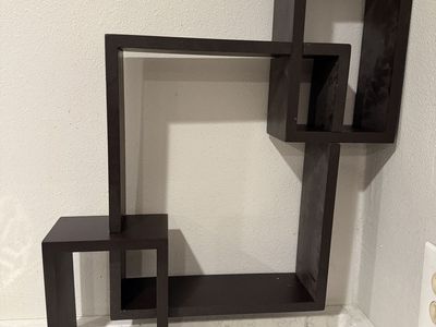 Danya B Intersecting Cube Wall Shelf (espresso finish )