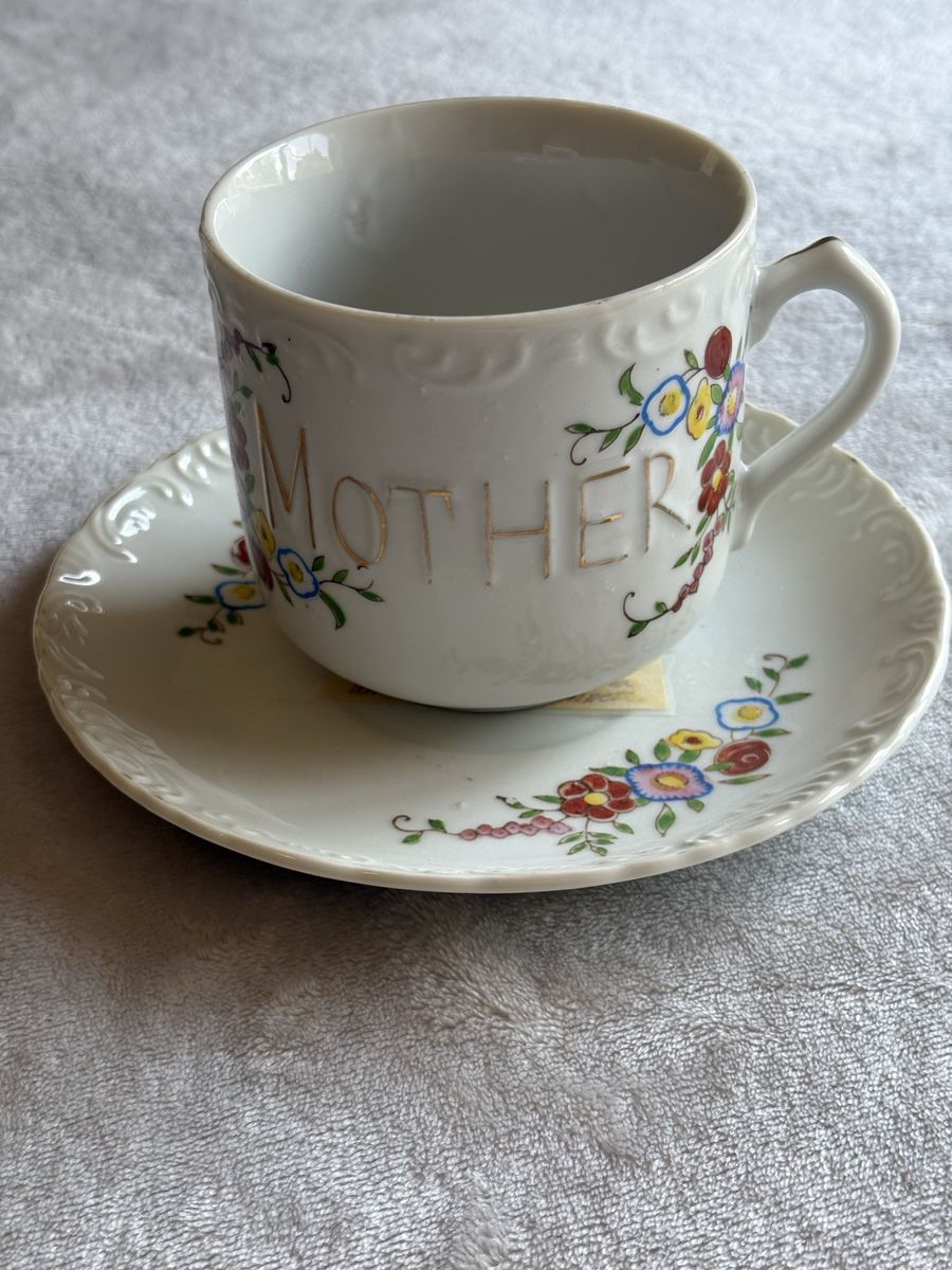 Vintage teacup & saucer set “Mother”
