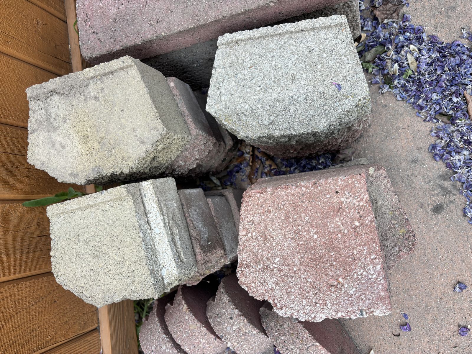 brick edging pieces, concrete garden blocks
