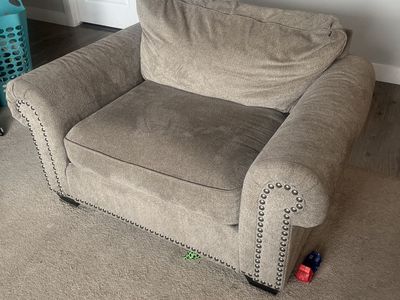 Oversize Chair Couch With Ottoman