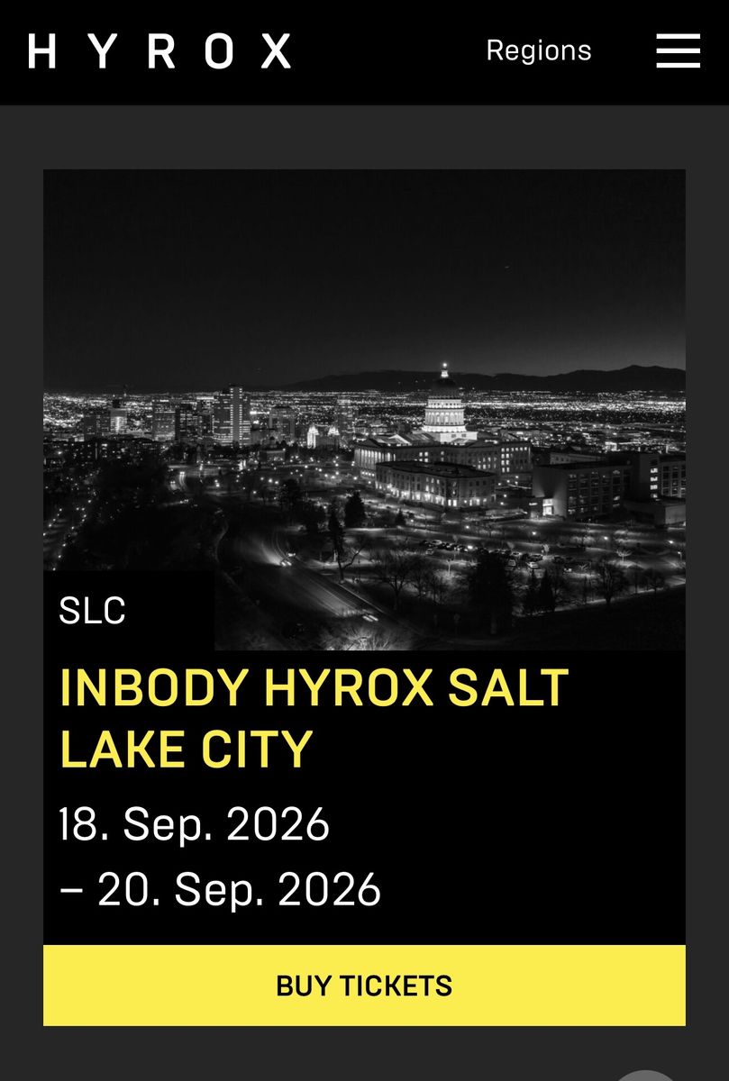 2 Tickets for HYROX Salt Lake City Women's Doubles Sunday
