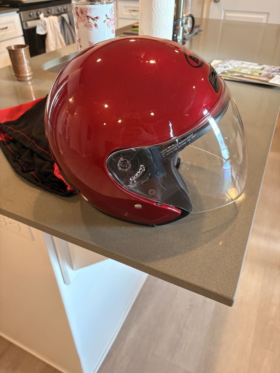 Bilt Gloss Red Scooter Helmet with Clear Visor - Adult Size