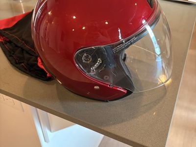 Bilt Gloss Red Scooter Helmet with Clear Visor - Adult Size