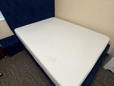 Queen Bed set(Frame, Mattress, & Ottoman) with Mattress -$200 (Must go ASAP)