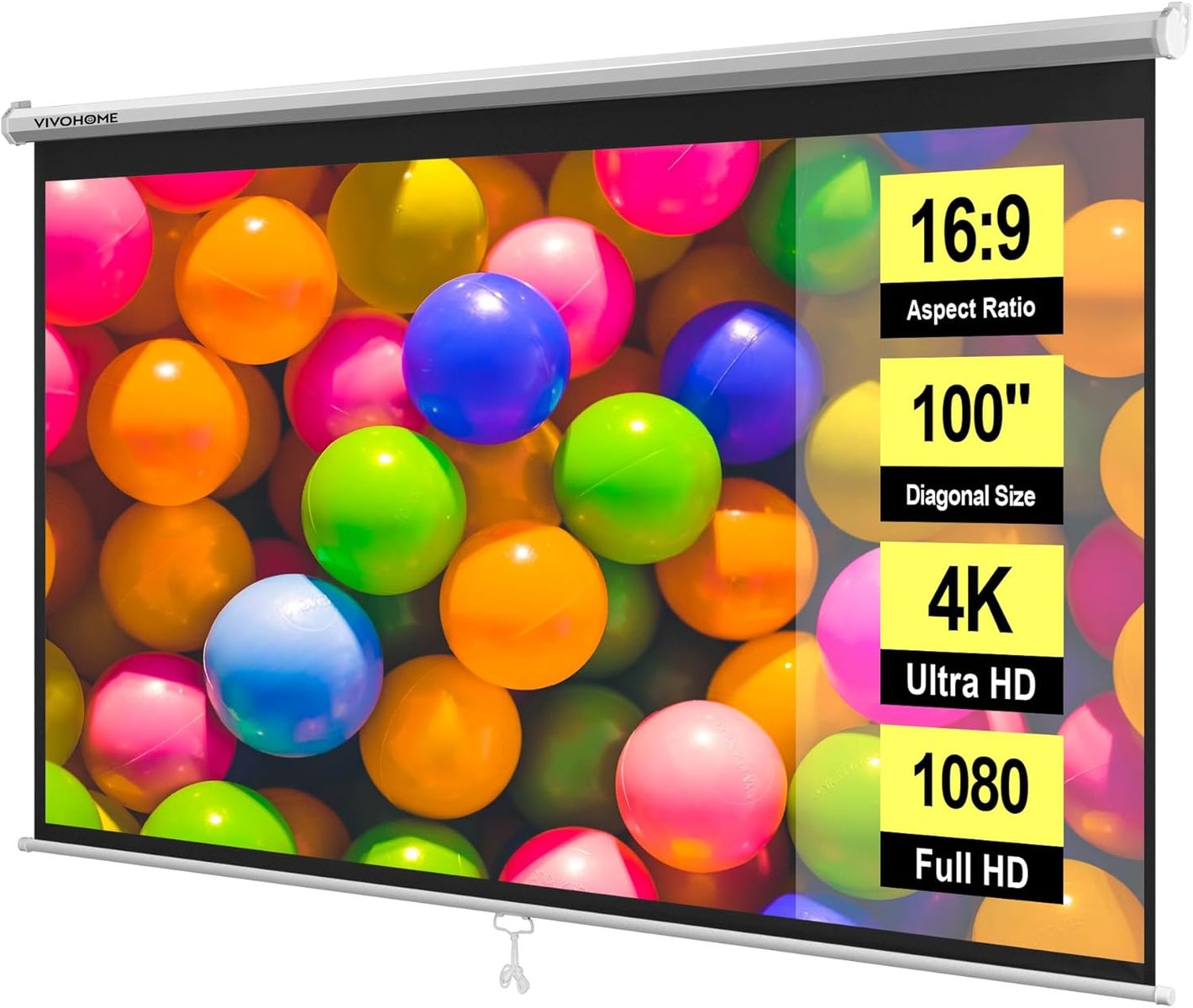 100in Retractable Projector Screen