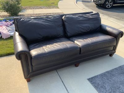Leather couch and matching recliners