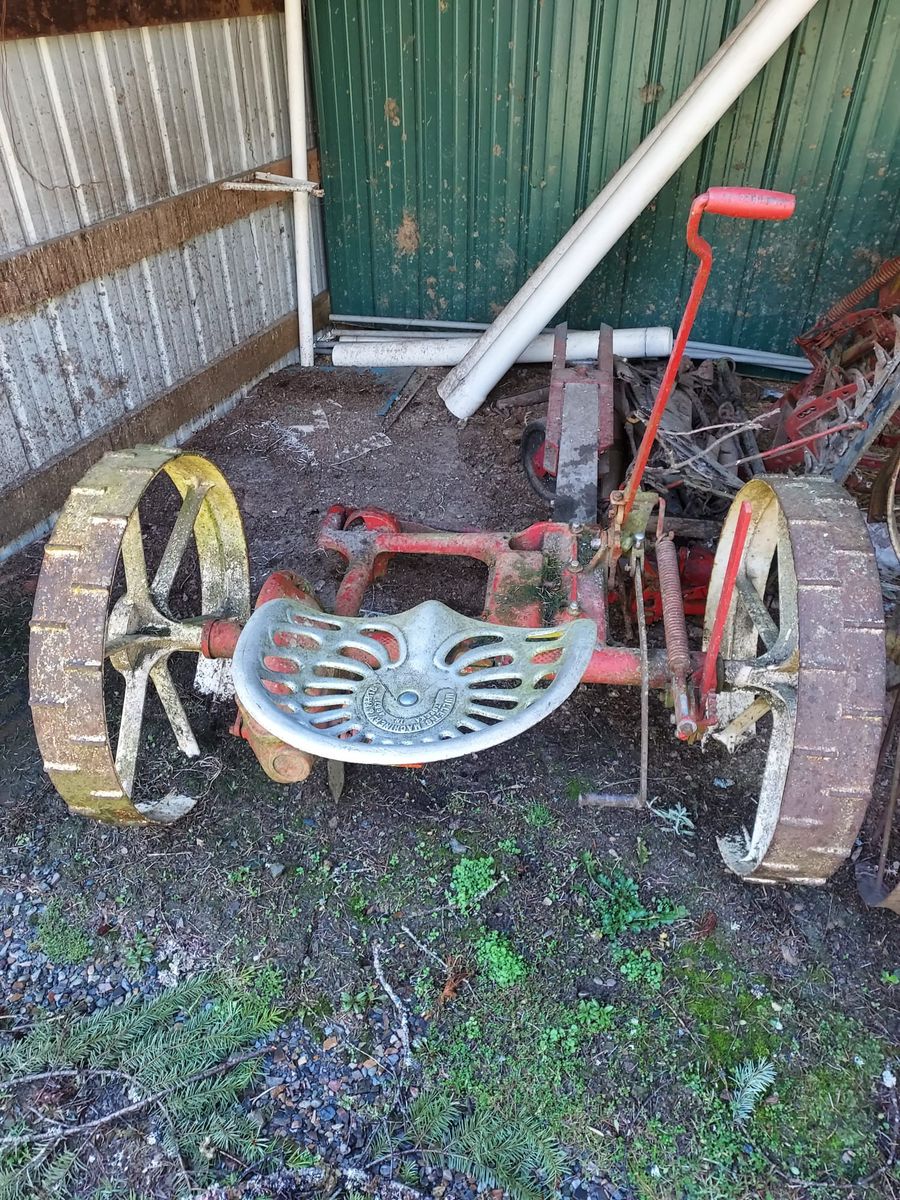 Antique Garden Cultivator – Steel Wheels – Complete