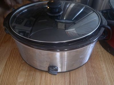 Stainless Steel Slow Cooker with Glass Lid