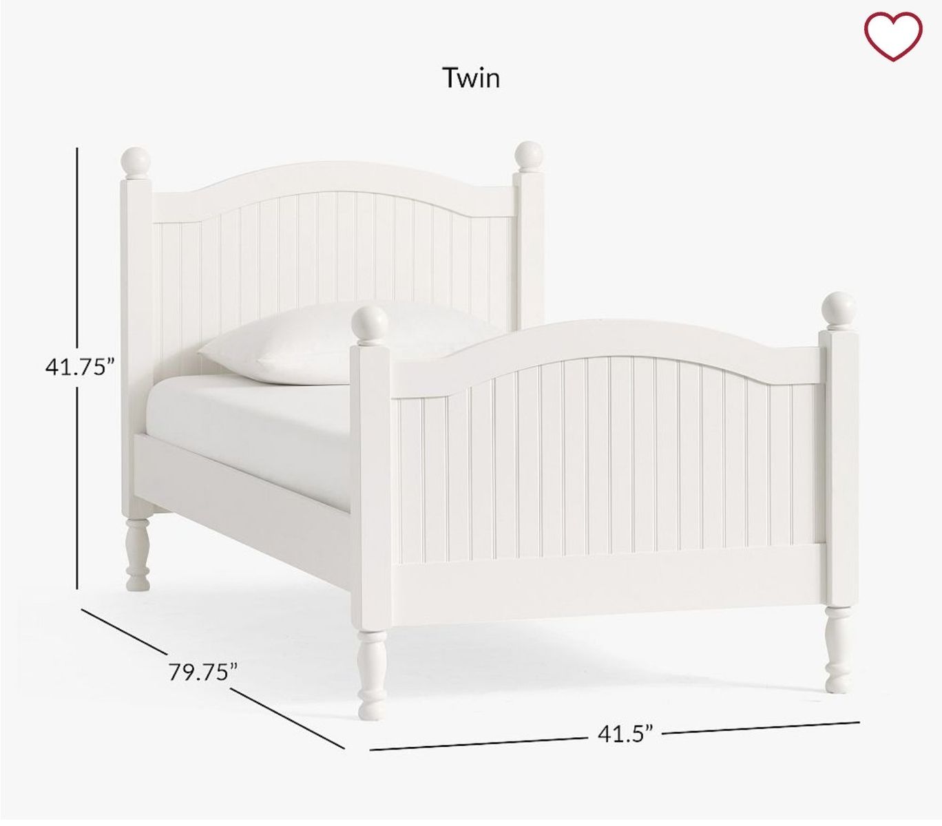 Pottery Barn Catalina White Twin Size Spindle Bed Frame - Classic Design for Kids or Guest Room
