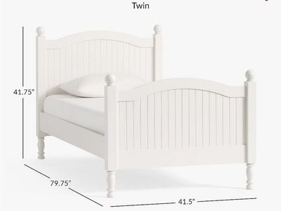Pottery Barn Catalina White Twin Size Spindle Bed Frame - Classic Design for Kids or Guest Room