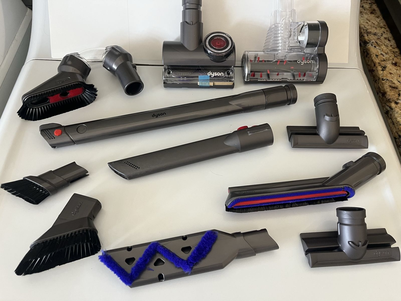 Dyson Vacuum Cleaner Attachment Set - Assorted Tools for V7, V8, V10, V11 Stick Vacuums. Eleven Attachments in Total.