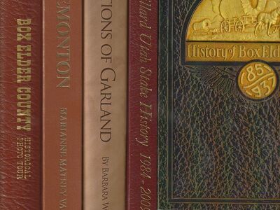 Four large size books and a thick paperback that covers most of Box Elder County