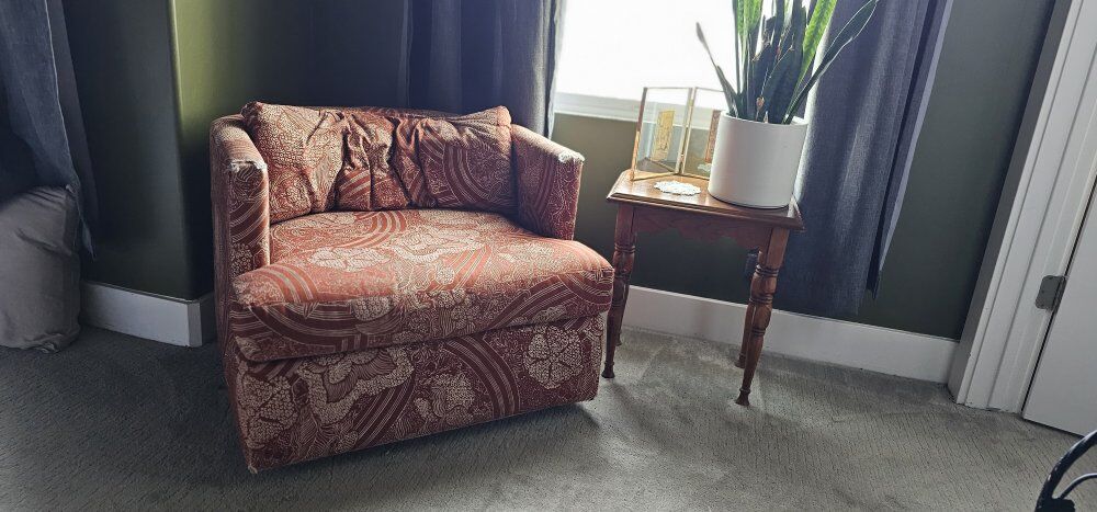Vintage Orange Swivel Chair