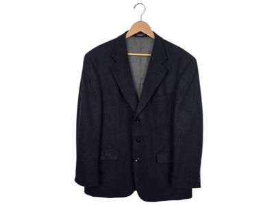 Oscar De La Renta Black Wool Cashmere Sport Coat Blazer 43R 2 Button Closure