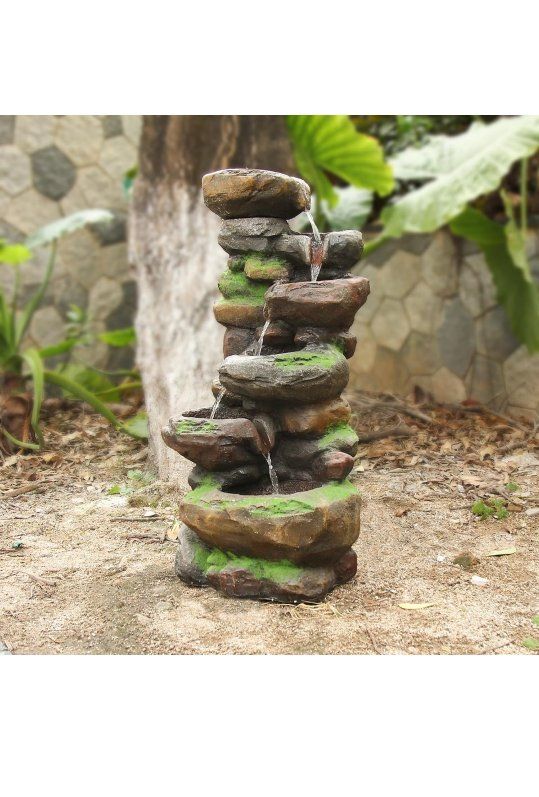 Rock Waterfall Garden Fountain – 37.4" Tall #524