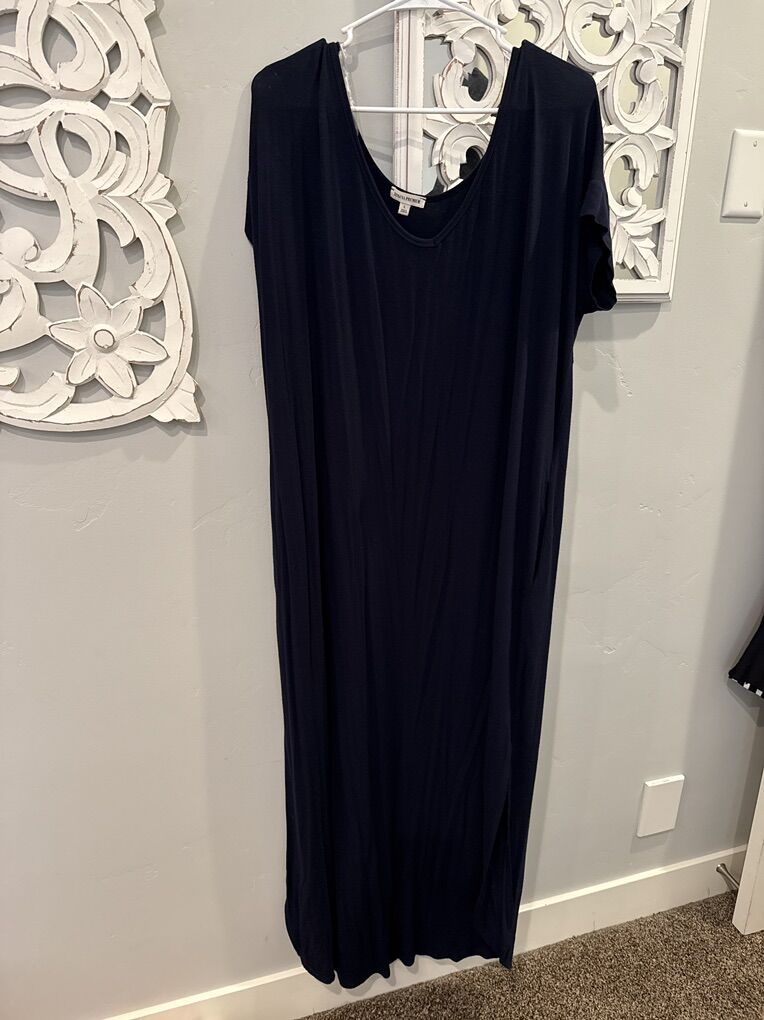 Size Large Oversized, Loose Maxi Dress Navy Blue