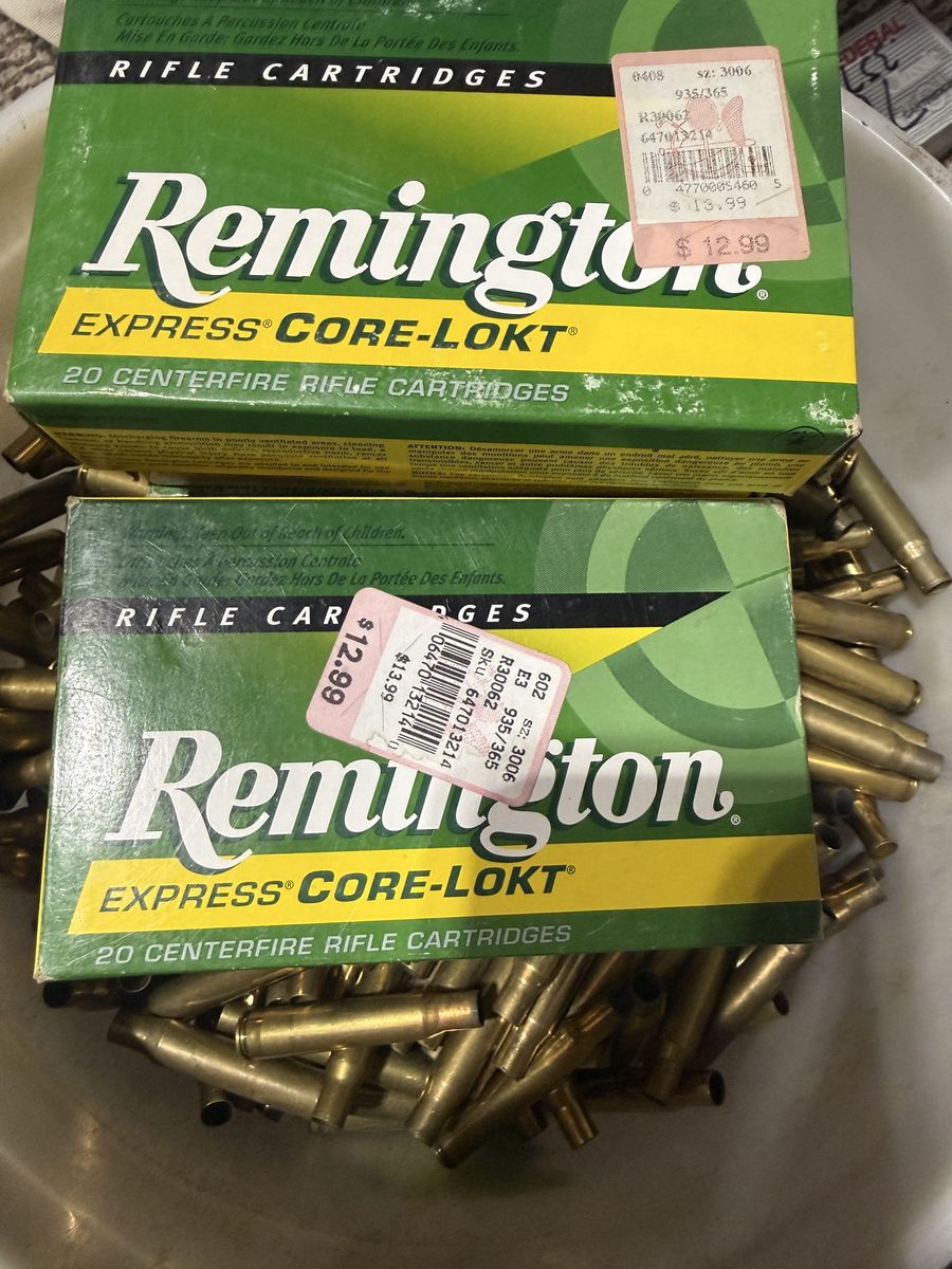 30-06 once fired brass