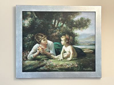 Framed oil painting