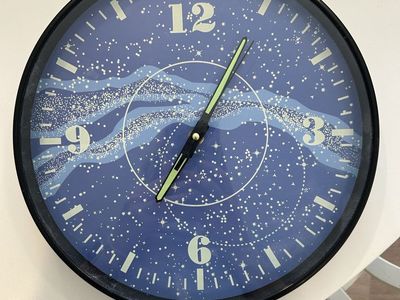 Space clock 11 inch diameter.
