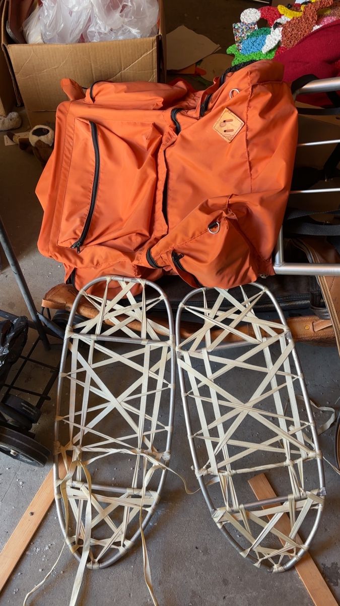 Very old/vintage show shoes and backpack