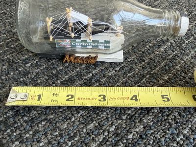 Vintage Corinthians Maceio Miniature Boat in Glass Bottle Souvenir Decor