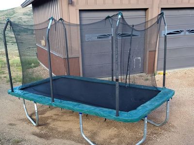 Large Rectangle Trampoline with Safety Enclosure Net - Outdoor Fun