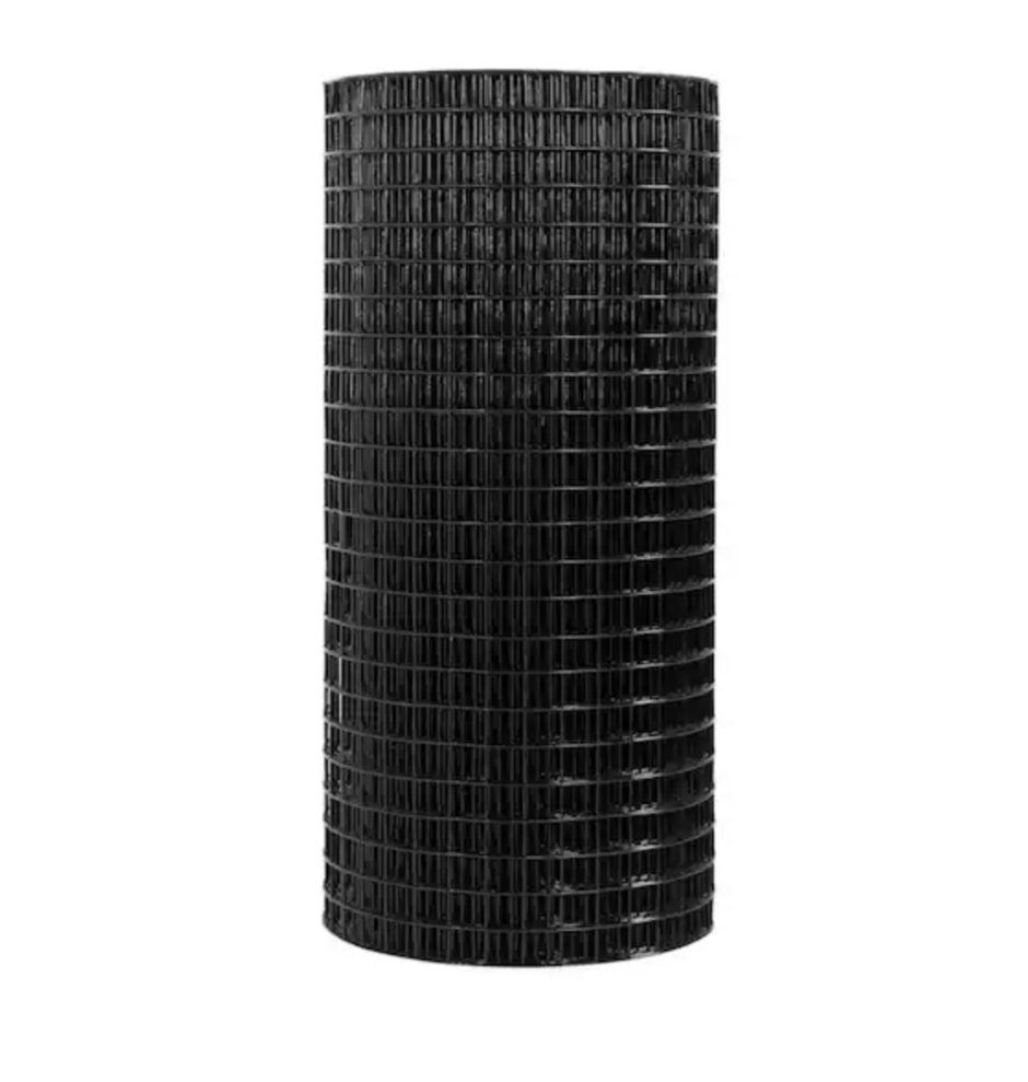 New 4 ft. x 50 ft. 16-Gauge Black Vinyl Coated Welded Wire Fence with 1 in. x 1 in. Mesh