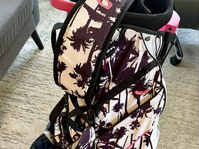 OGIO Golf Stand Bag White Purple Palm Tree Print Pink Trim
