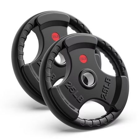 GIKPAL 50lbs Weight Plates — 2 Rubber Coated