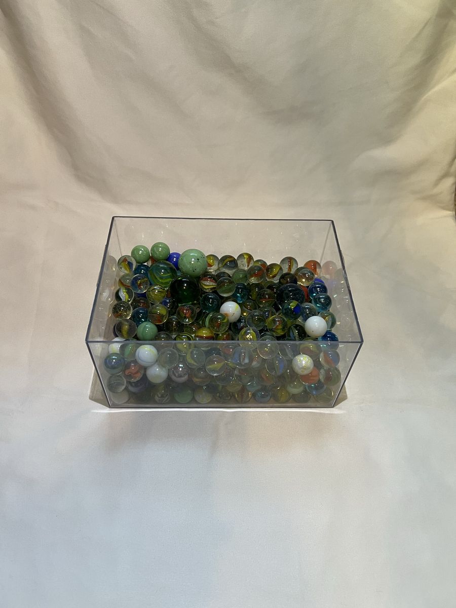 Large Lot of Vintage Assorted Glass Marbles, 344 Count (340 small/4 large) - $25 OBO