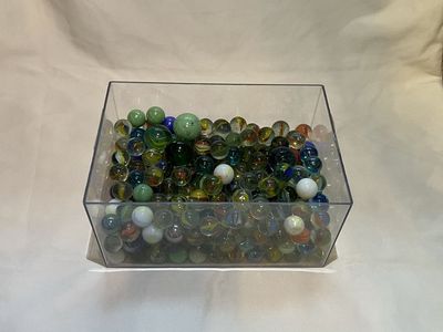 Large Lot of Vintage Assorted Glass Marbles, 344 Count (340 small/4 large) - $25 OBO