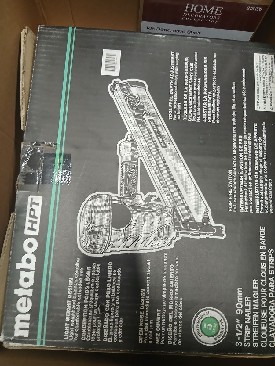 Metabo HPT 3-1/2" 90mm Strip Nailer - Lightweight, Tool-Free Depth Adjustment-Section A
