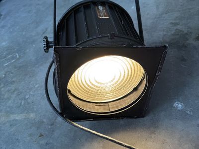 Vintage Stage Light / Theater Spotlight - Black Metal Casing