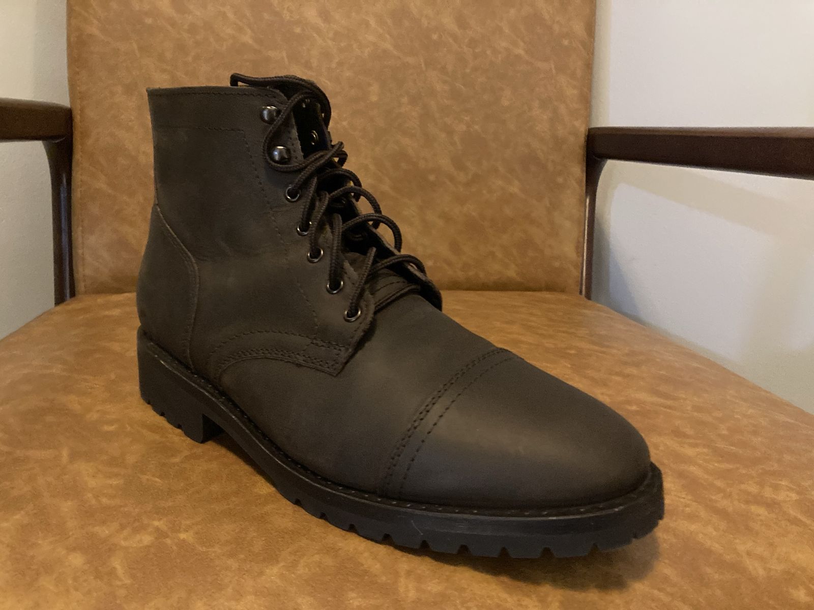 Thursday Captain Stormking boots, Tobacco leather, size 11