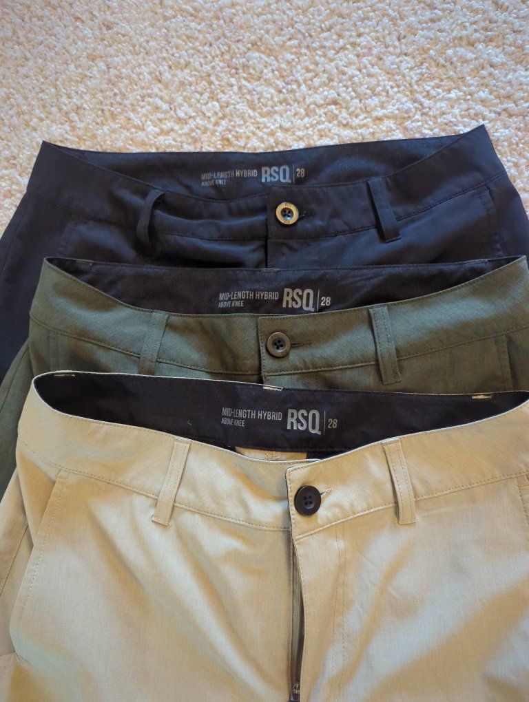RSQ Mid-Length Hybrid Shorts Size 28 - Black, Olive, Khaki Above Knee