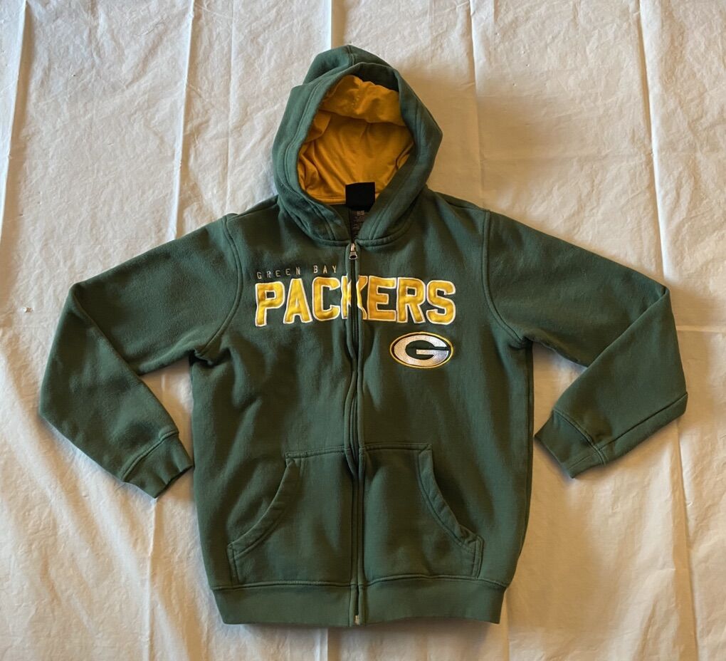 Green Bay Packers Full Zip-up Hoodie Youth Size