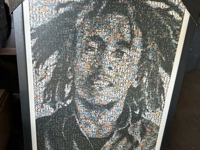 Framed Bob Marley Photomosaic Artwork 24x36