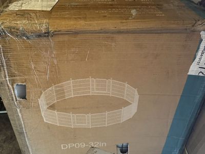 Generic 32 Inch 16-Panel Heavy-Duty Metal Wire Dog Playpen with Door - Hammer Silver