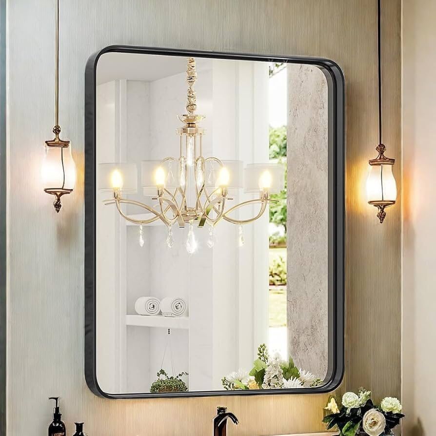 36 X 24 Black Bathroom Vanity Mirror