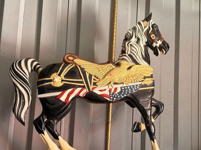 Mounted Hand Carved Carousel Horse artist signed