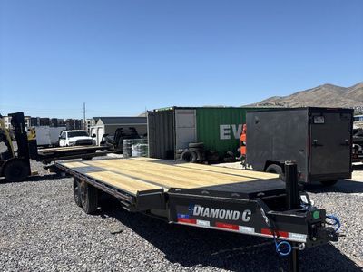8.5x24 Diamond C DET 210 Deckover Tilt Trailer - 23K GVWR - Hydraulic Jack(s)