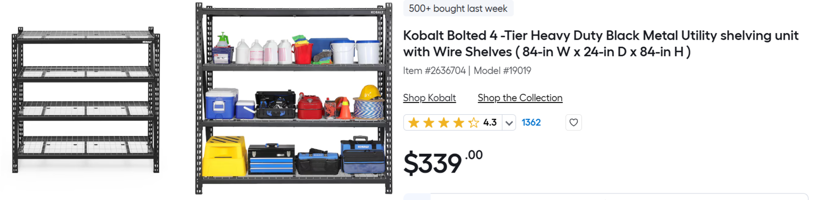 Kobalt Heavy Duty Steel Garage Storage Shelves Shelf