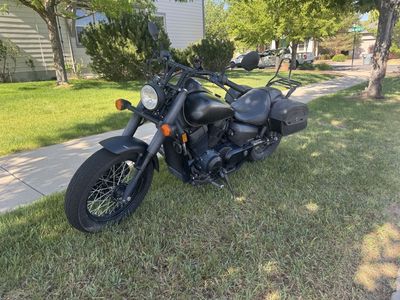 Honda Shadow Phantom Motorcycle - Matte Black Cruiser with Saddlebags & Sissy Bar (rebuilt/reconstructed title)