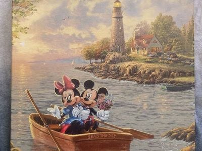 Thomas Kinkade Disney Mickey & Minnie 'Seas The Day' Canvas Art
