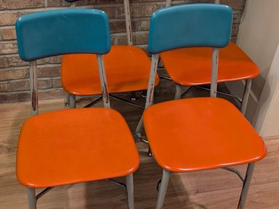Vintage Children's School Chairs - Set of 4